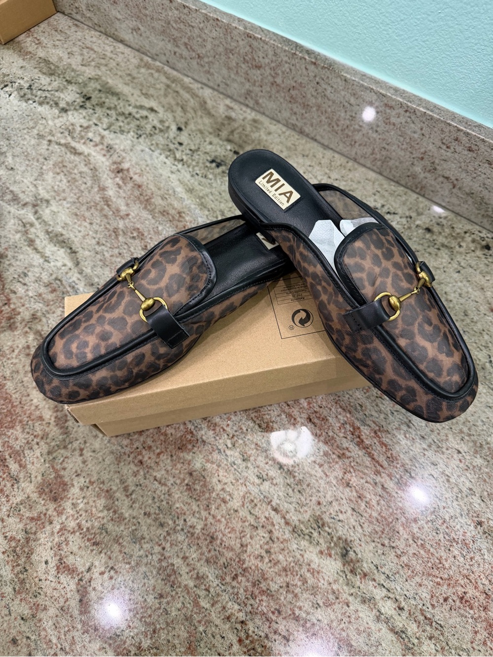 New MIA Limited Edition Leopard Print Mule Loafers – Size 8.5